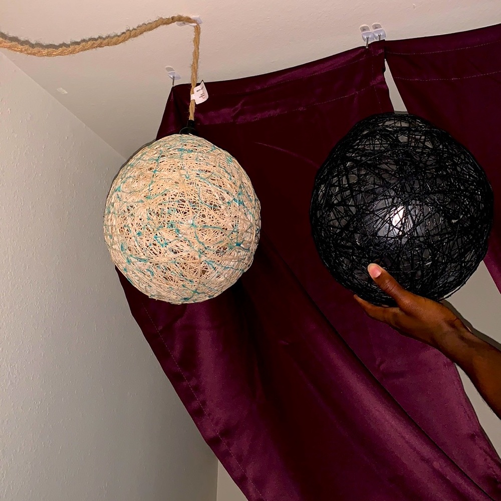 colorful rattan ball pendant light woven ceiling hanging lamp in any color